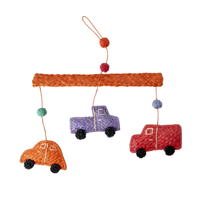 Rice - Raffia Mobile with Cars - (KIMOB-CAR)