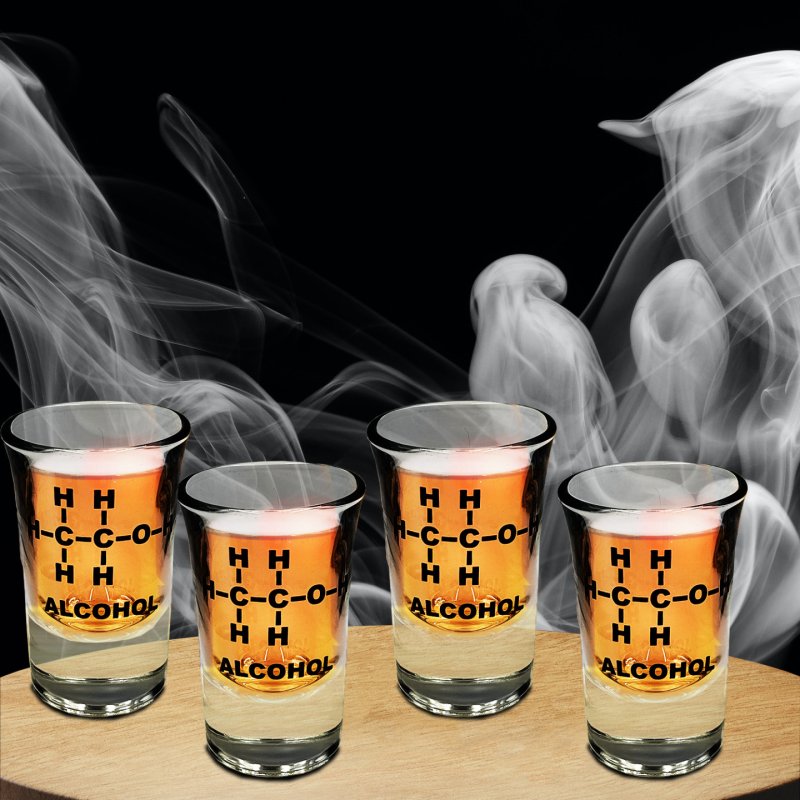 Mad Monkey - Alcohol shot glasses (set of 4) - 5 cl per glass