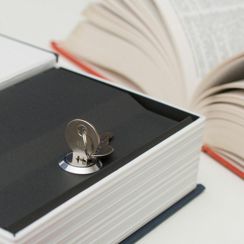 Mad Monkey Bücher Tresor Portable safe Blue