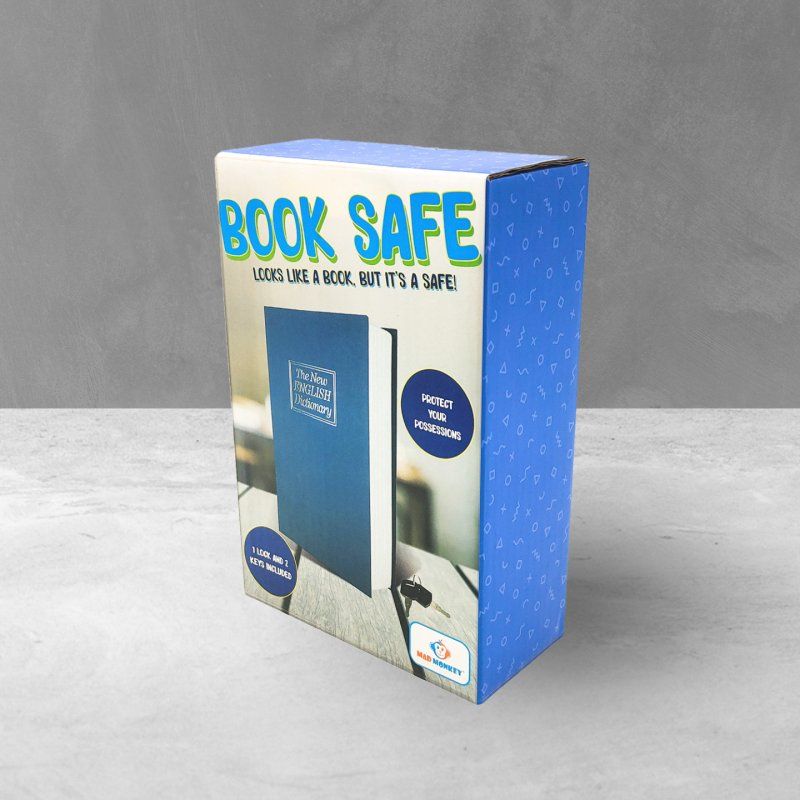 Mad Monkey Bücher Tresor Portable safe Blue