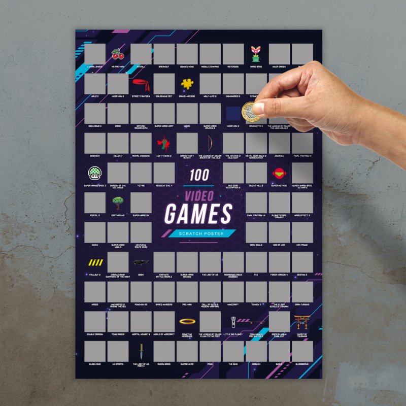 Mad Monkey - Scratch Poster Top 100 Video Games