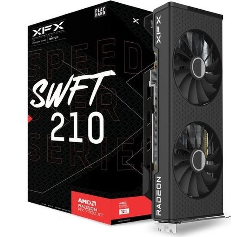 XFX RX7700 XT Speedster SWFT 210 Core, 12GB DDR6, HDMI, 3 DP, 2544MHz Clock
