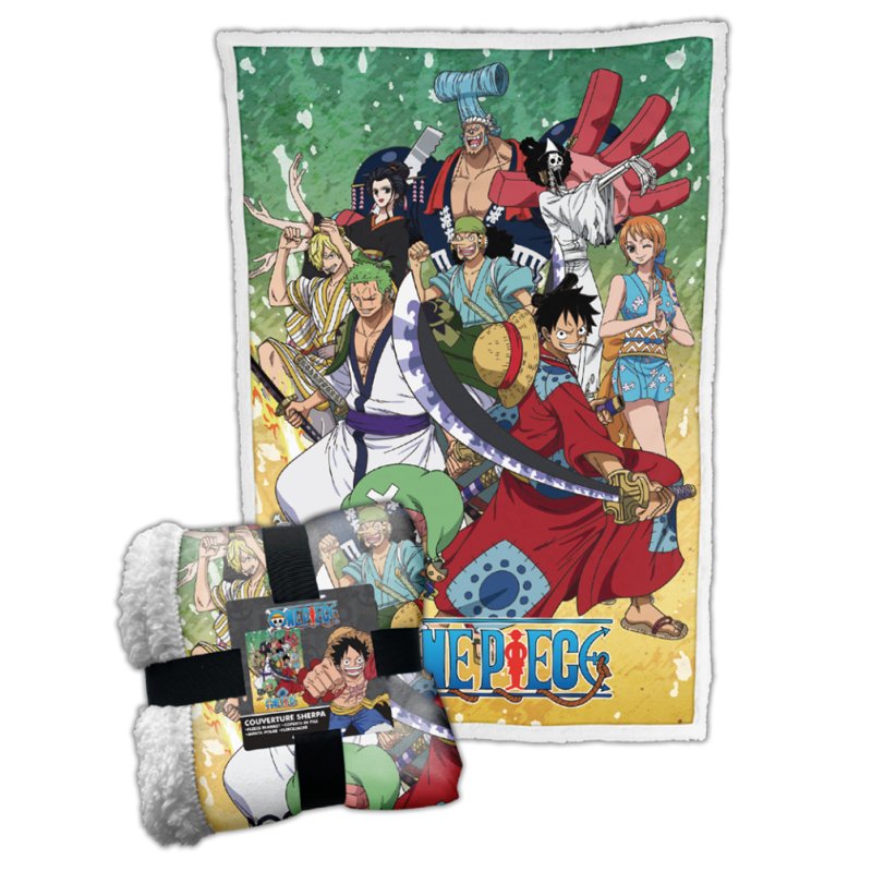 One Piece - Plaid Sherpa Luffy et son équipage Wano (100x150cm)