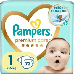 Pampers Premium Care Size 1 Disposable Diapers 72 pcs - for 2-5 kg