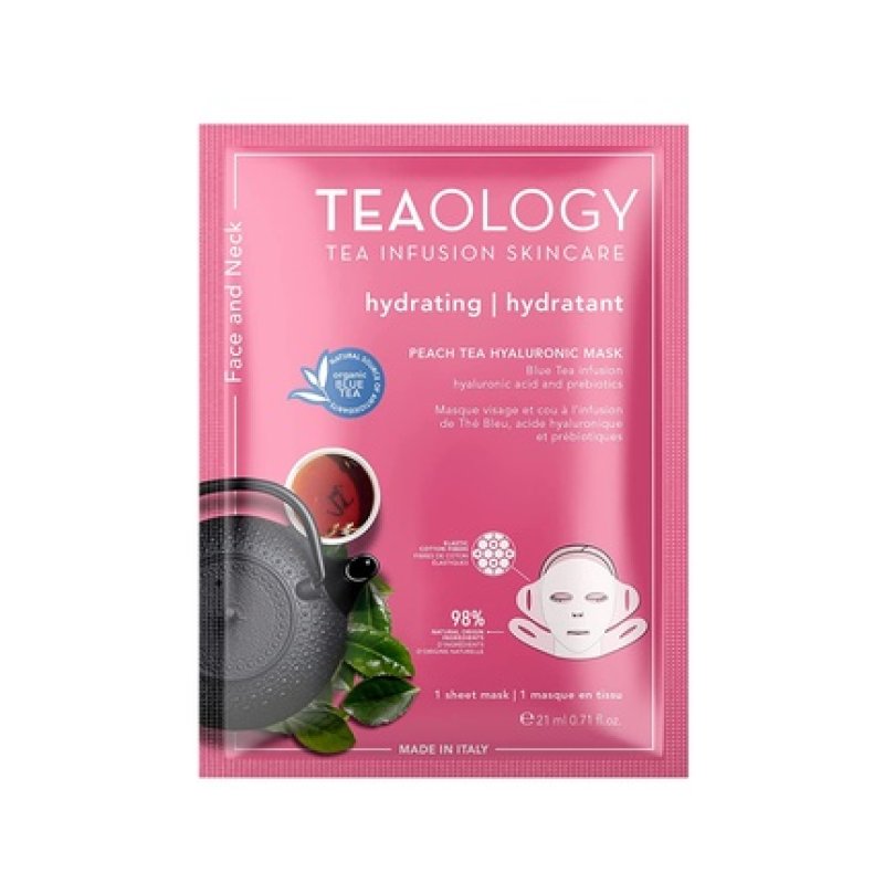 Teaology Face and Neck Peach Tea Hyaluronic Mask 21ml