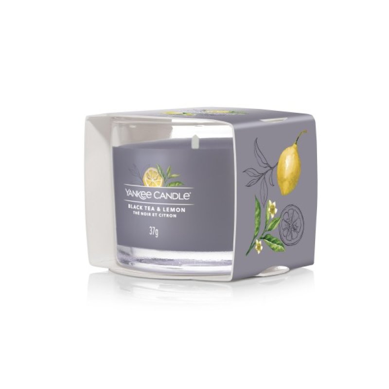 Yankee Candle Black Tea & Lemon bougie en cire Rond Black tea (leaf), Citron Gris 1 pièce(s)