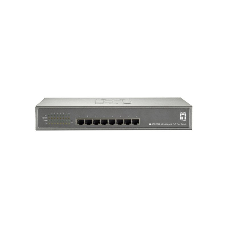 LevelOne GEP-0822 commutateur réseau Gigabit Ethernet (10/100/1000) Connexion Ethernet, supportant l'alimentation via
