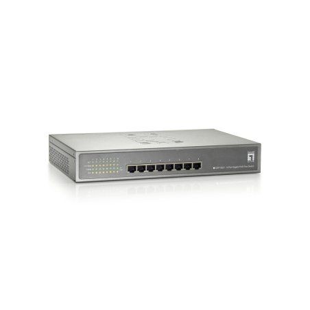 LevelOne 8-Port Gigabit PoE Switch, 802.3at/af PoE, 123.2W