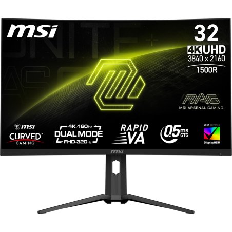 MAG 321CUPDFDE (80 cm (31.5 Zoll), schwarz, UltraHD/4K, Rapid-VA, Curved, Dual-Mode 160/320 Hz, USB-C, 320Hz Panel)
