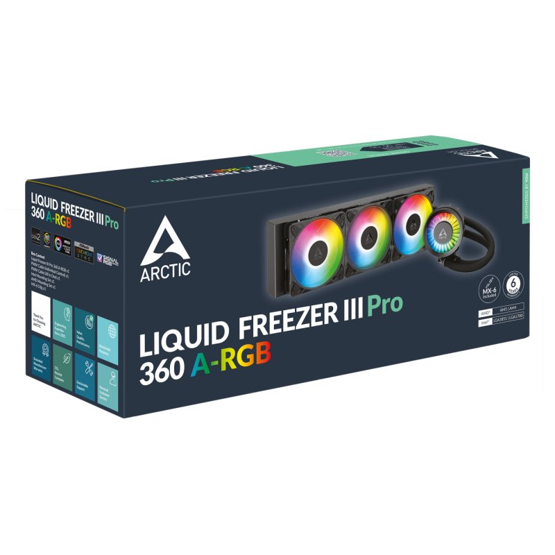 ARCTIC Liquid Freezer III Pro 360 A-RGB - Multi Compatible All-in-One CPU Water Cooler with A-RGB