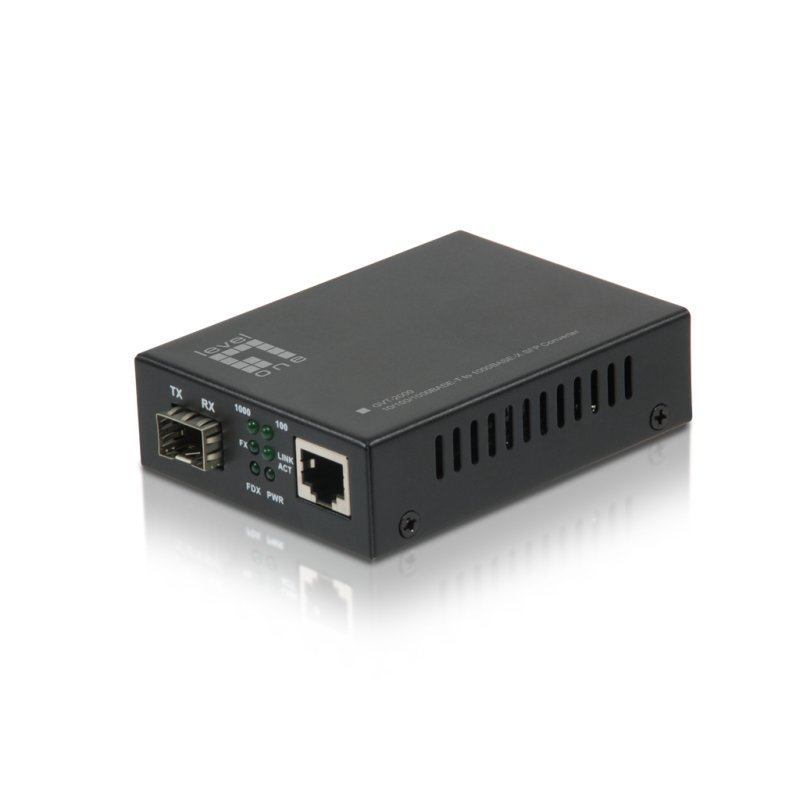 LevelOne GVT-2000 convertisseur de support réseau 1000 Mbit/s Multimode Noir