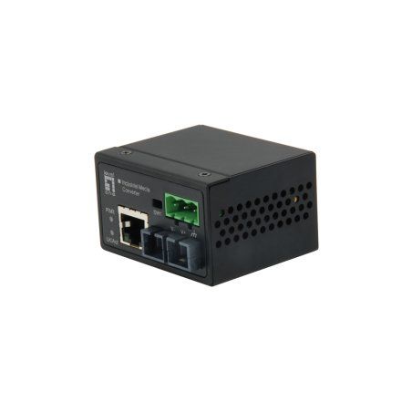 LevelOne RJ45 to SC Fast Ethernet Industrial Media Converter, Single-Mode Fiber, 30km, -40°C to 75°C
