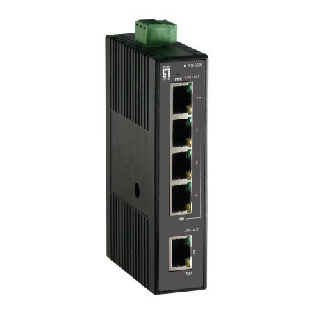 LevelOne IES-0500 commutateur réseau Non-géré Fast Ethernet (10/100) Noir