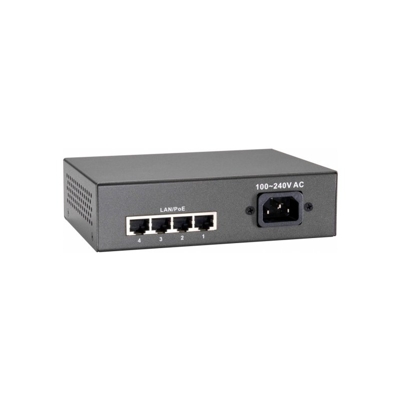 LevelOne 5-Port Fast Ethernet PoE Switch, 802.3at/af PoE, 4 PoE Outputs, 65W