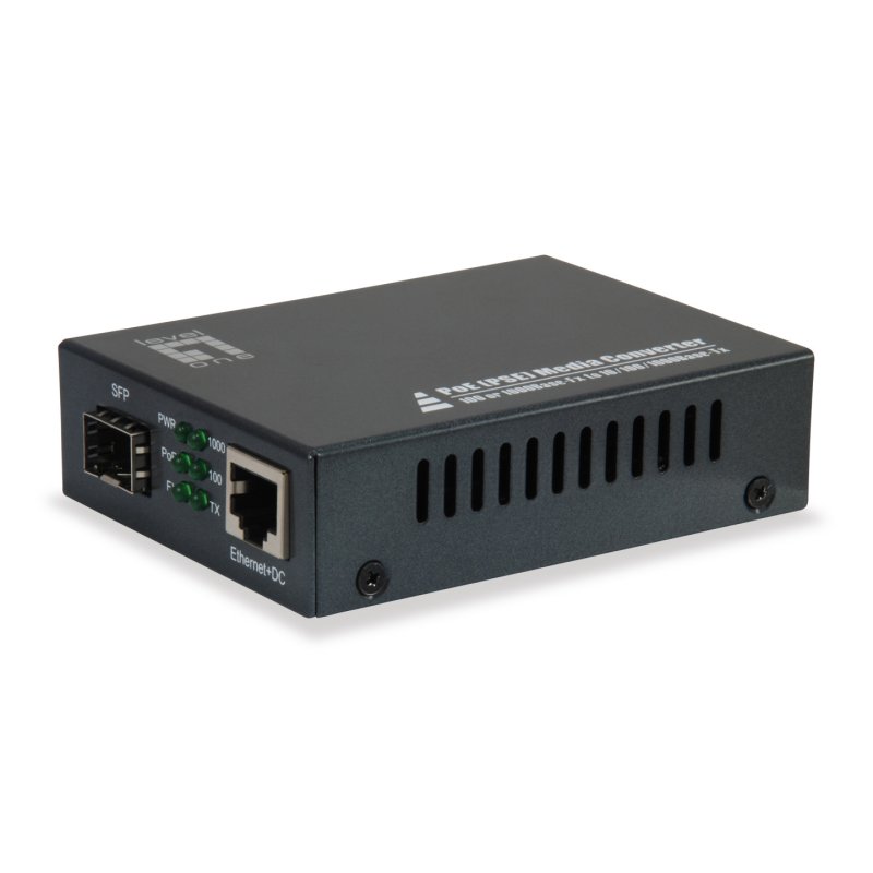 LevelOne GVT-2012 convertisseur de support réseau 1000 Mbit/s Noir