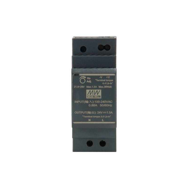 LevelOne 24V DC Industrial Power Supply, 30W, DIN-Rail