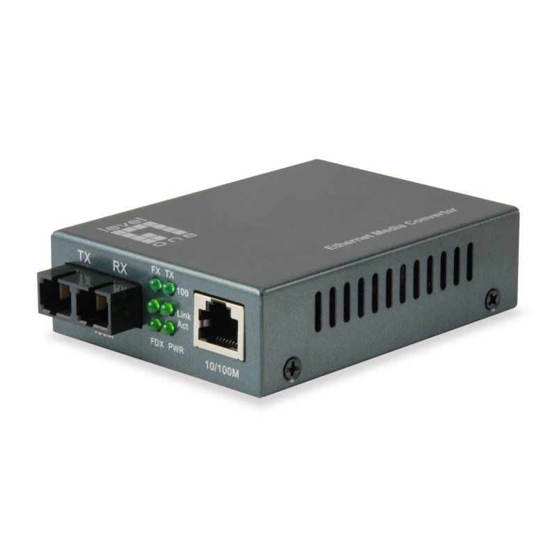 LevelOne RJ45 to SC Fast Ethernet Media Converter, Single-Mode Fiber, 1550nm, 80km