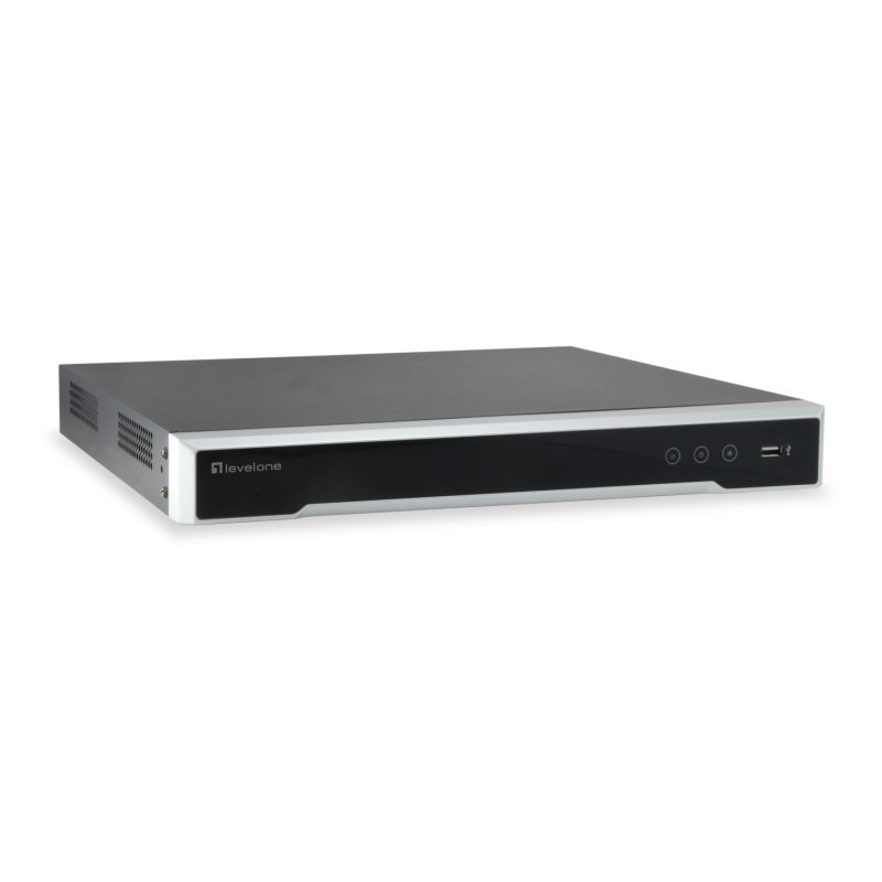 LevelOne GEMINI 8-Channel PoE Network Video Recorder, 8 PoE Outputs, H.265