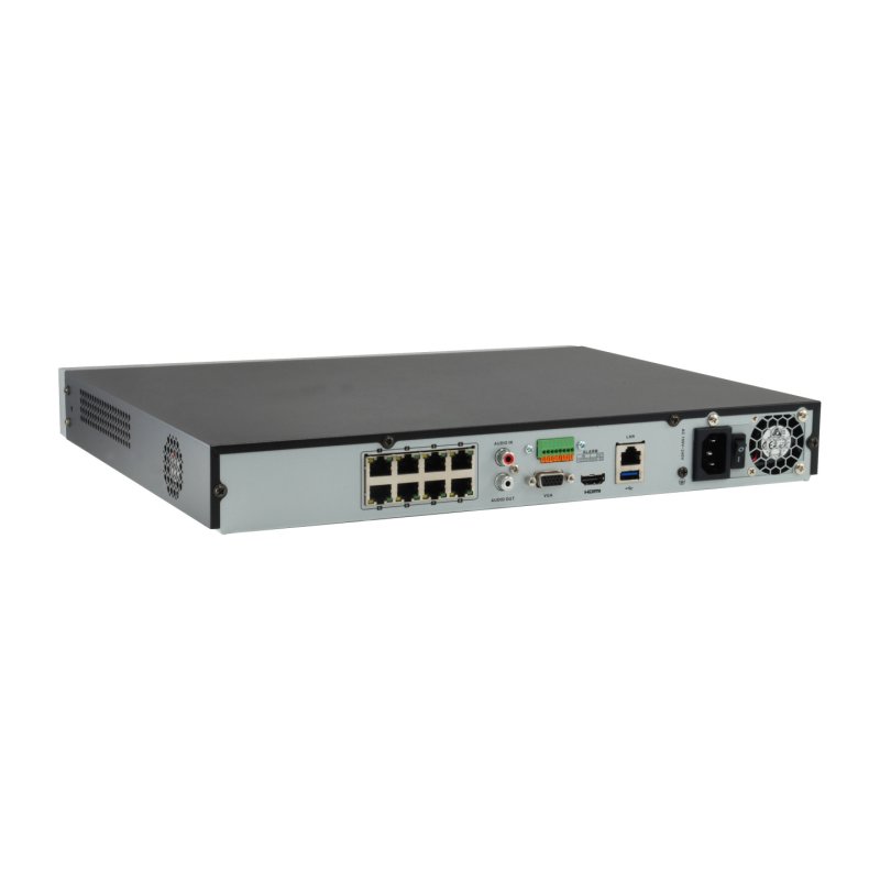 LevelOne GEMINI 8-Channel PoE Network Video Recorder, 8 PoE Outputs, H.265