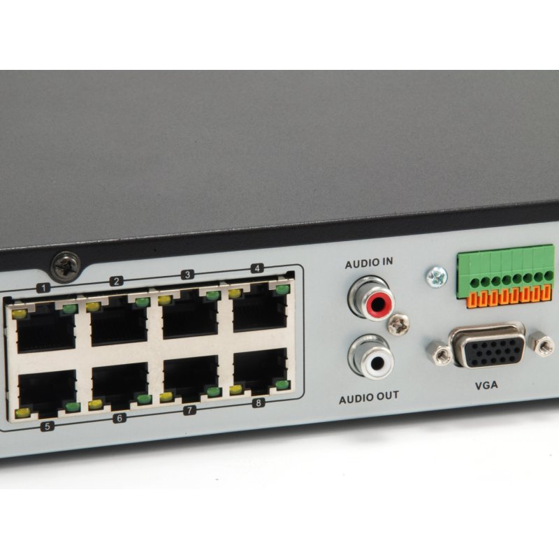 NVR-0508 8-Kanal Netzwerk Videorek. PoE H.265/264
