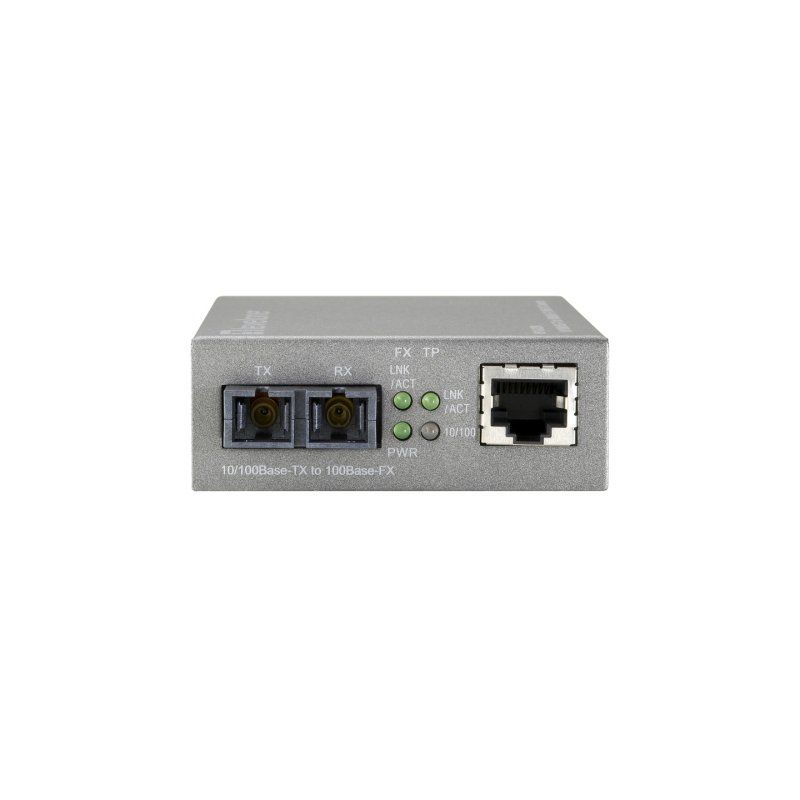 LevelOne RJ45 to SC Managed Fast Ethernet Media Converter, Single-Mode Fiber, 20km