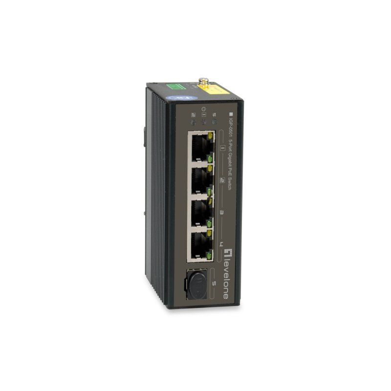 LevelOne 5-Port Gigabit Industrial Switch, DIN-Rail, -30°C to 65°C