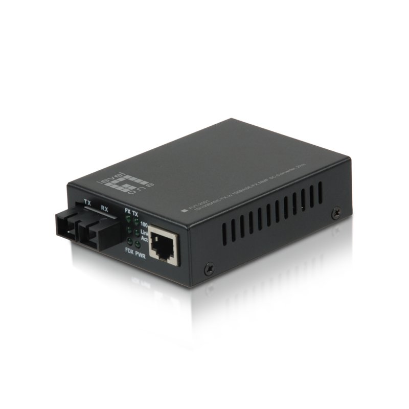 LevelOne RJ45 to SC Fast Ethernet Media Converter, Multi-Mode Fiber, 2km