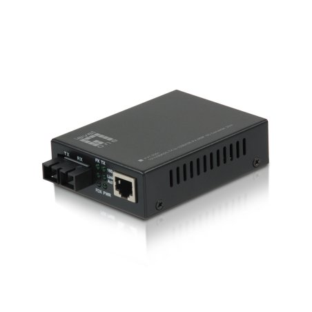 LevelOne RJ45 to SC Fast Ethernet Media Converter, Multi-Mode Fiber, 2km
