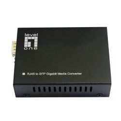 LevelOne RJ45 to SFP Gigabit Media Converter, 802.3bt 60W PoE PSE