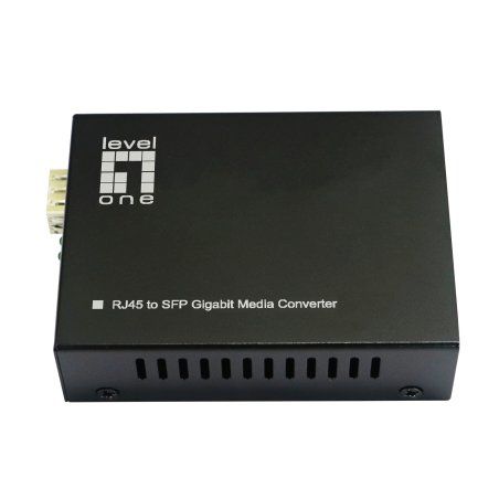 LevelOne RJ45 to SFP Gigabit Media Converter, 802.3bt 60W PoE PSE