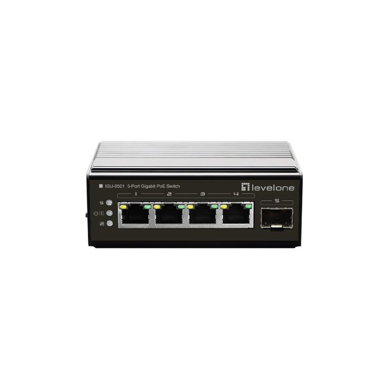 LevelOne IGU-0501 network switch Gigabit Ethernet (10/100/1000) Power over Ethernet (PoE) Black