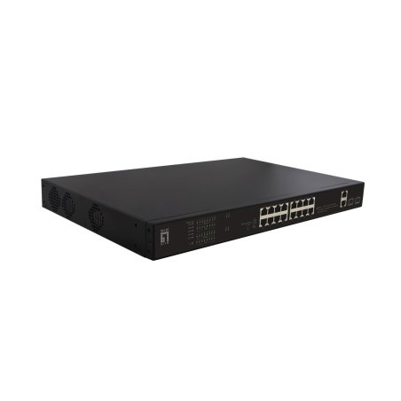 Switch 16x FE FGP-2031 2xGE 2xGSFP 19" 270W 16xPoE 