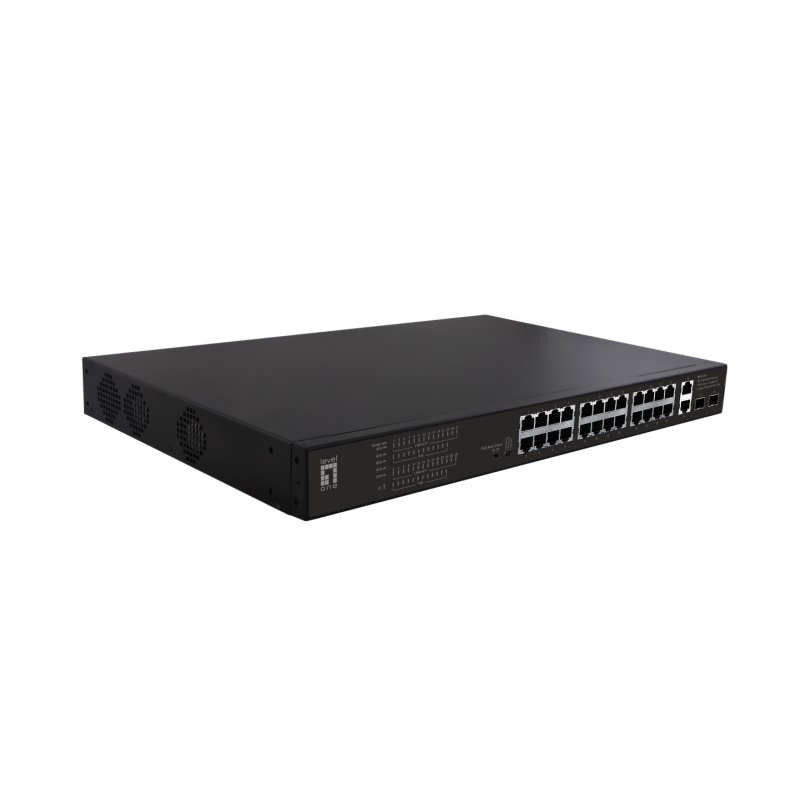 Switch 24x FE FGP-2831 2xGE 2xGSFP 19" 390W 24xPoE 