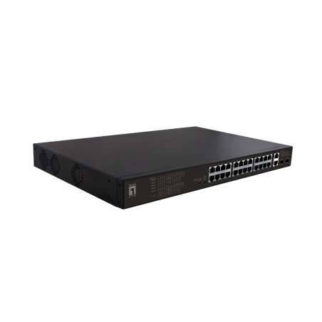 Switch 24x FE FGP-2831 2xGE 2xGSFP 19" 390W 24xPoE 