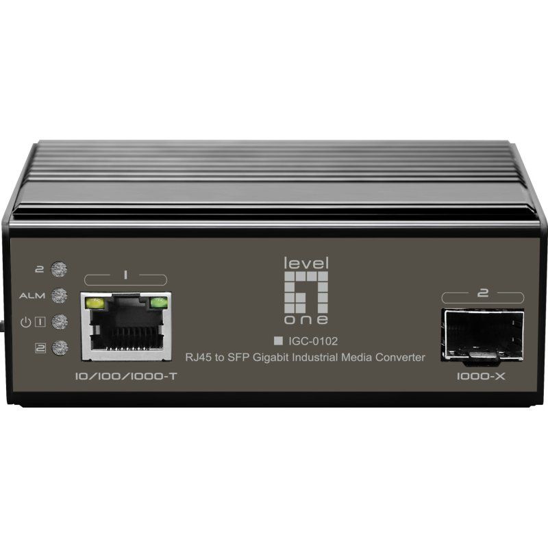 LevelOne IGC-0102 convertisseur de support réseau 1000 Mbit/s Noir