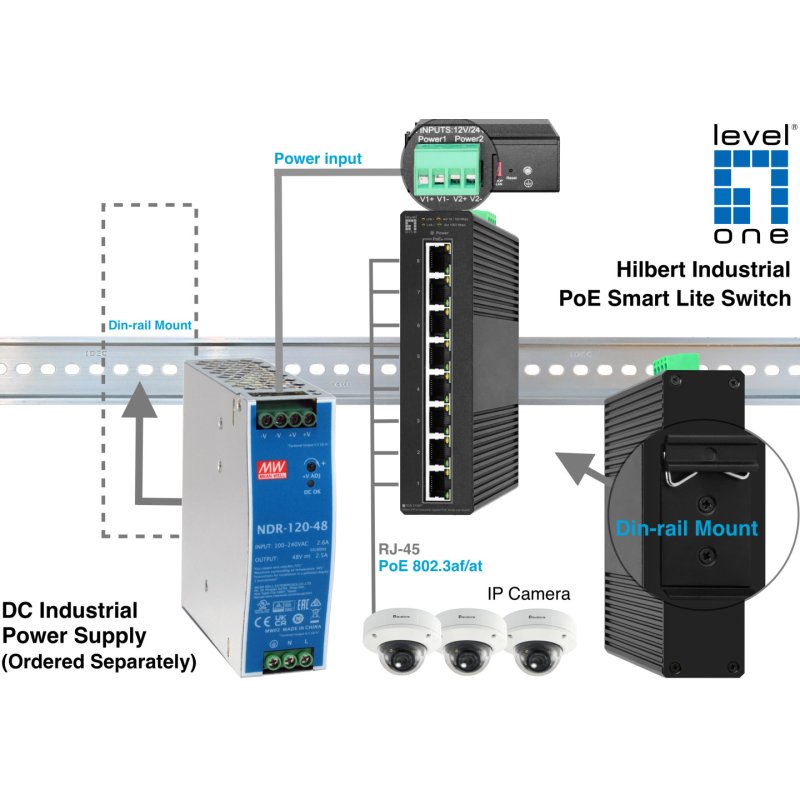 LevelOne IGS-2108P commutateur réseau Géré L2 Gigabit Ethernet (10/100/1000) Connexion Ethernet, supportant