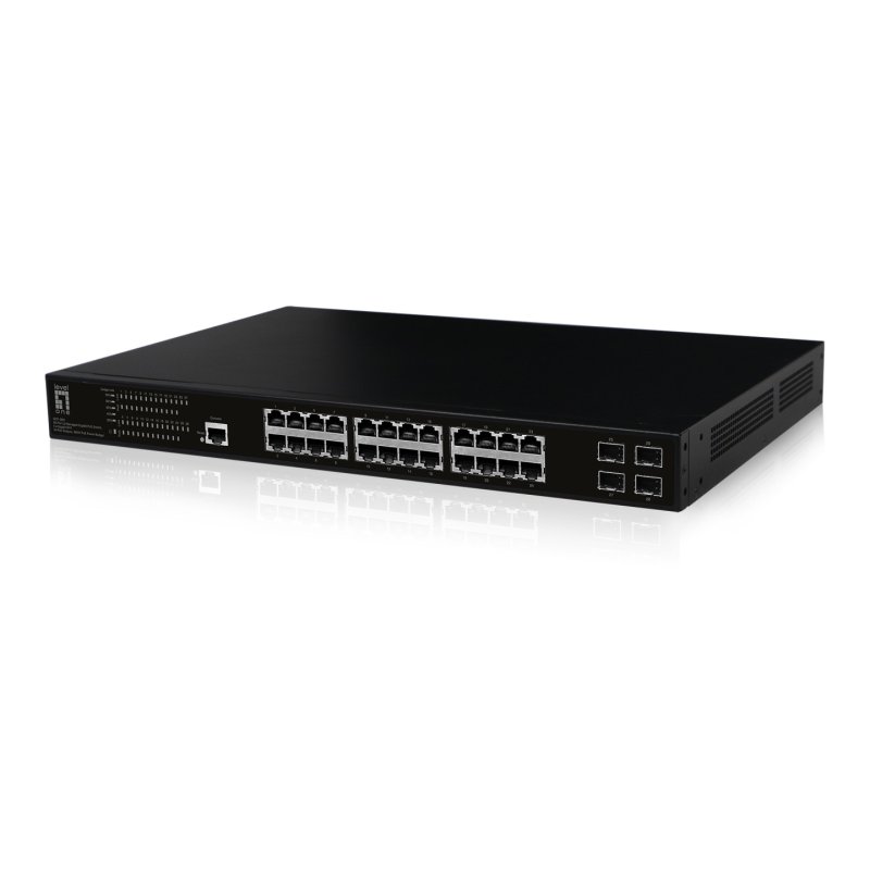 Switch 28xPort GEP-2861 4xGSFP 19" 390W 24xPoE 