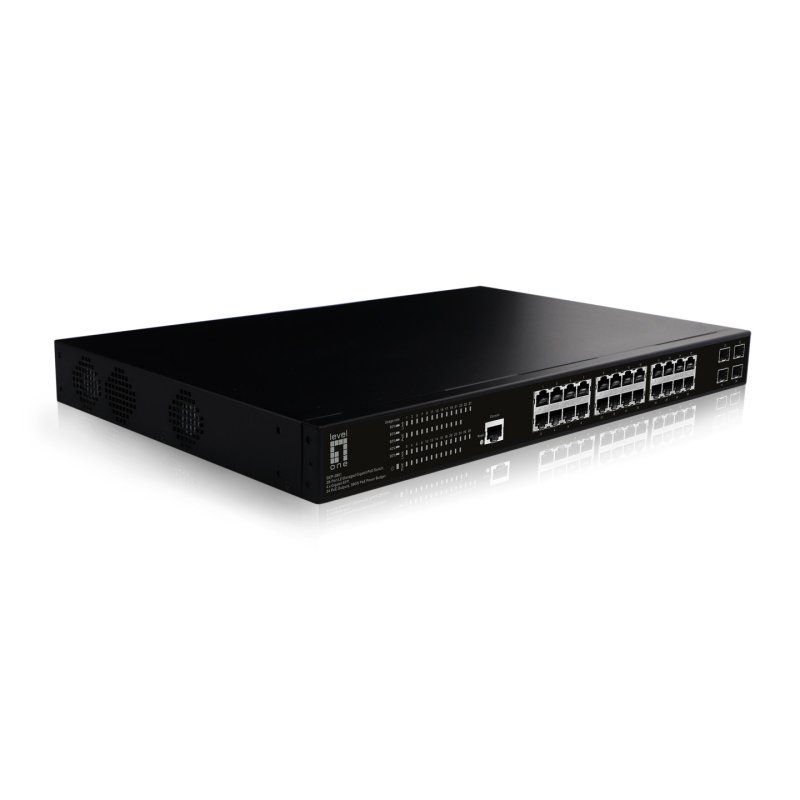 Switch 28xPort GEP-2861 4xGSFP 19" 390W 24xPoE 