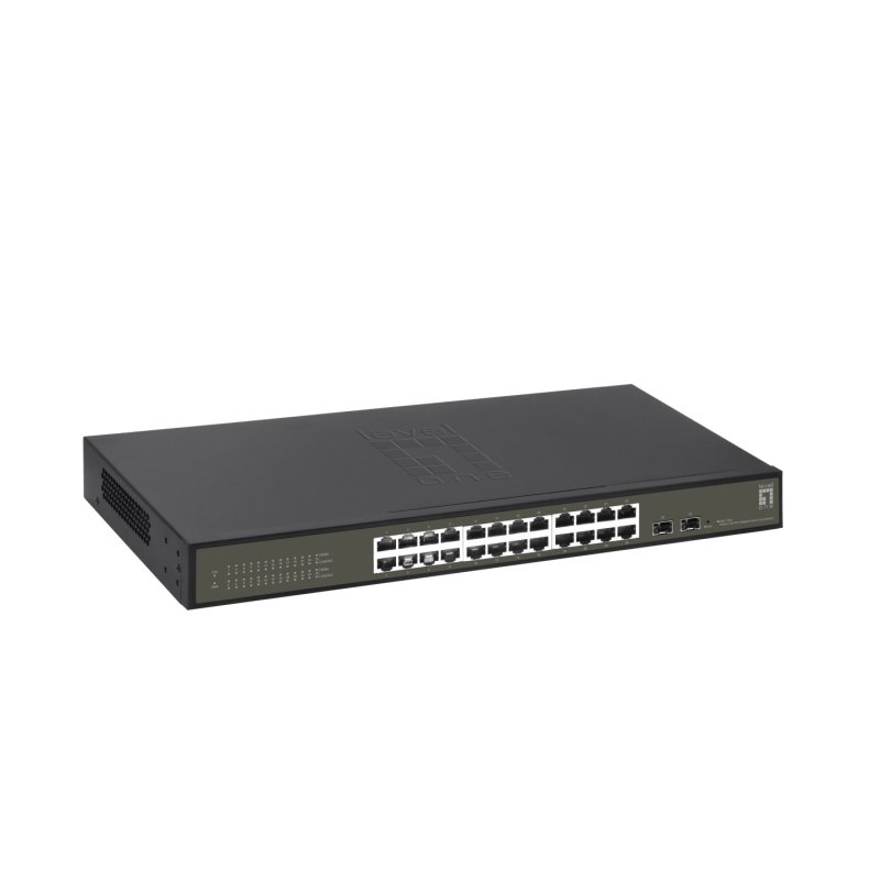 LevelOne Hilbert 26-Port Gigabit Smart Lite Switch, 24 x Gigabit RJ45, 2 x Gigabit SFP