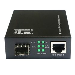 LevelOne GVT-2051 convertisseur de support réseau 10000 Mbit/s Noir