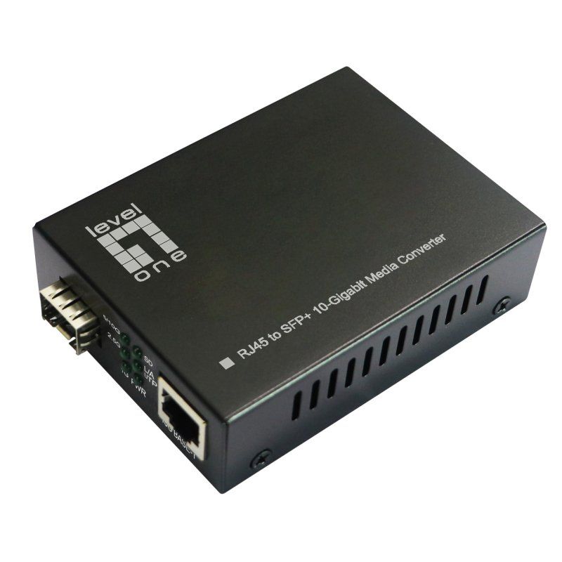 LevelOne GVT-2051 convertisseur de support réseau 10000 Mbit/s Noir