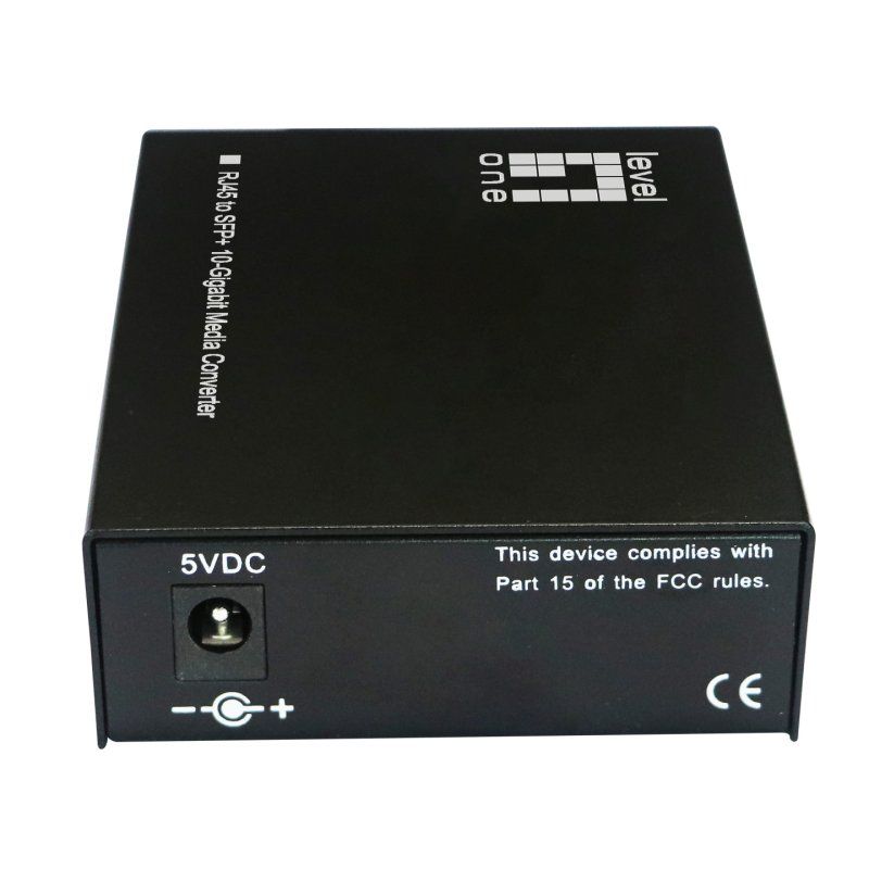 LevelOne GVT-2051 convertisseur de support réseau 10000 Mbit/s Noir
