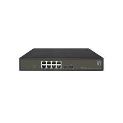 LevelOne Hilbert 10-Port Gigabit PoE Smart Lite Switch, 8 PoE Outputs, 2 x Gigabit SFP, 802.3at/af PoE, 130W PoE Power