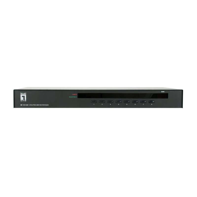 LevelOne KVM-3208 commutateur écran, clavier et souris Grille de montage Noir