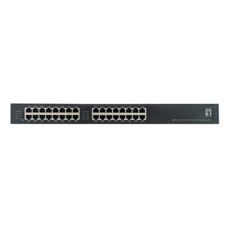 LevelOne POH-1620 16-Port High Power PoE Midspan Hub ,400W