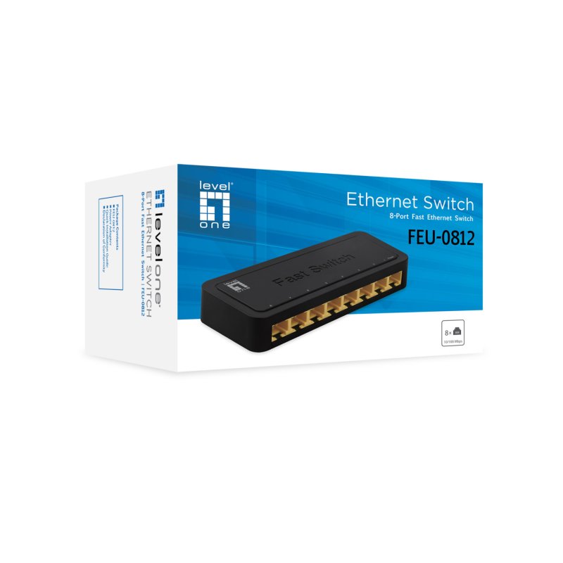 LevelOne FEU-0812 commutateur réseau Non-géré Fast Ethernet (10/100) Noir