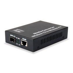 LevelOne GVT-0500 convertisseur de support réseau 10000 Mbit/s Noir