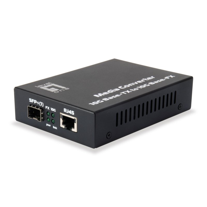 LevelOne GVT-0500 convertisseur de support réseau 10000 Mbit/s Noir