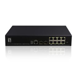 LevelOne KILBY 10-Port L2 Managed Gigabit PoE Switch, 2 x SFP, 802.3at/af PoE, 125W, 8 PoE Outputs