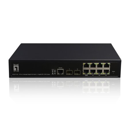 Switch 8x GE GEP-1061 2xGSFP 19" 180W 8xPoE 